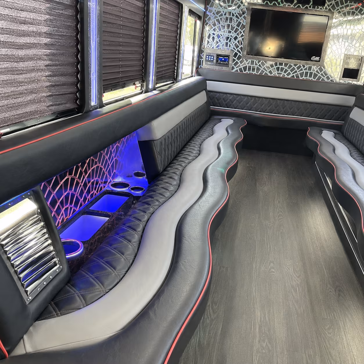 15 Passenger Party Bus Interior