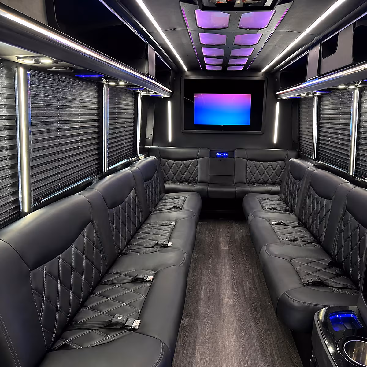 Laredo Birthday, Sweet 16, & Quinceañera Transportation party bus interior