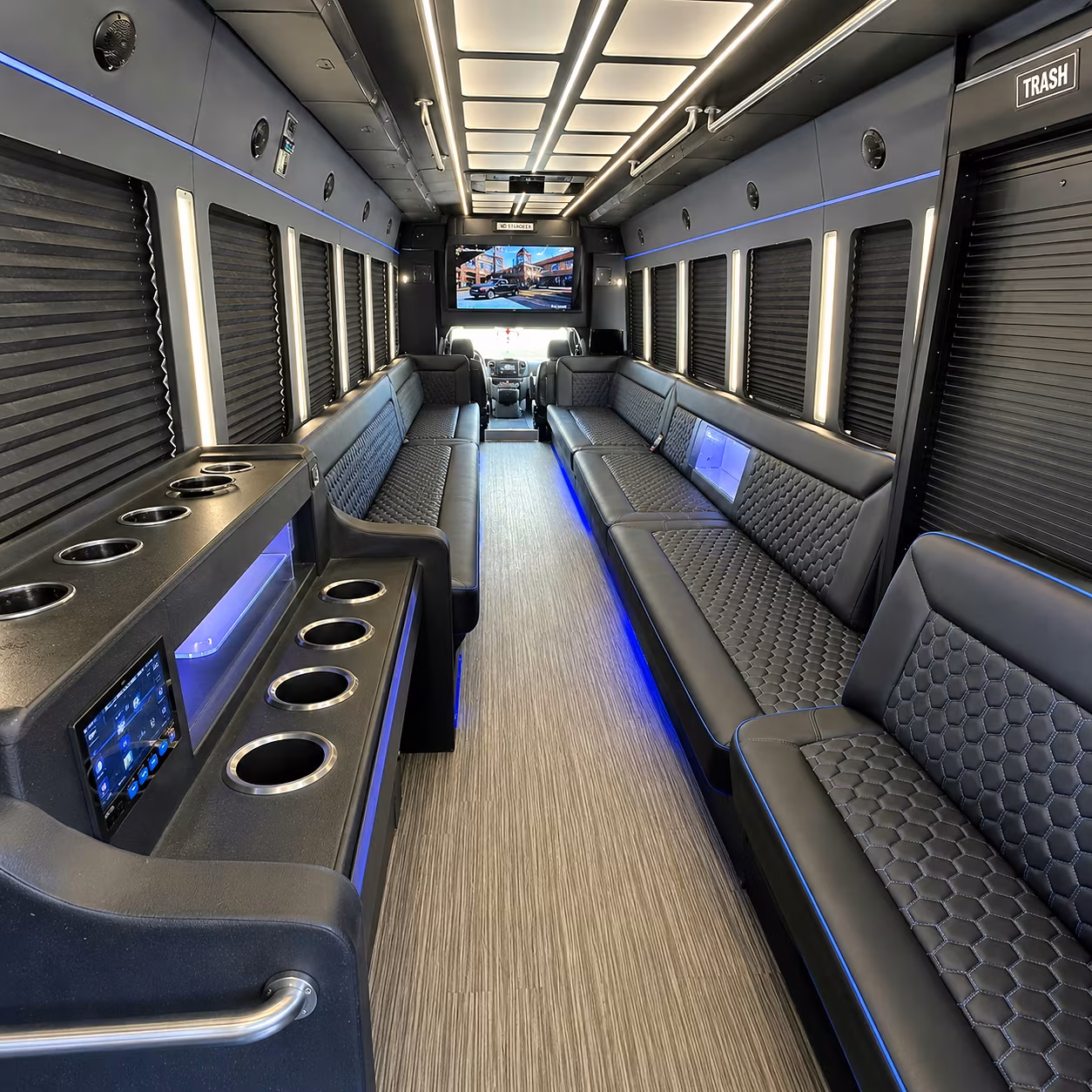Laredo Wedding Transportation party bus interior