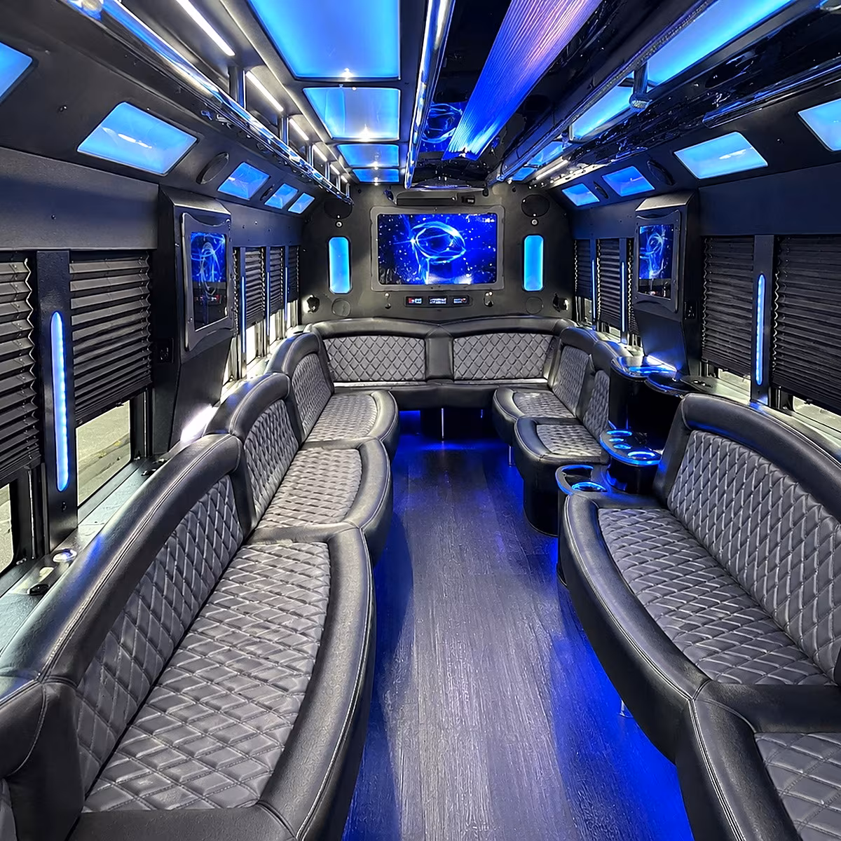 Laredo Wedding Transportation party bus interior