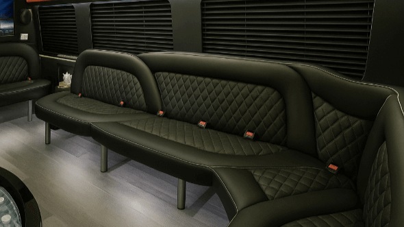 Interior of Charter Bus Company College Station's 14 Passenger Sprinter Limousine in College Station