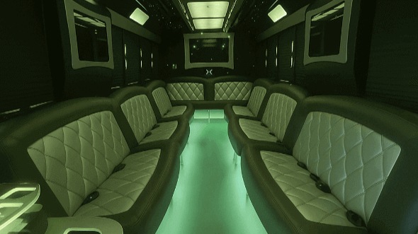Interior of Charter Bus Company Edinburg's 20 Passenger Party Bus in Edinburg