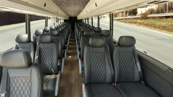 Interior of Charter Bus Company Laredo's 35 Passenger Mini Bus in Laredo