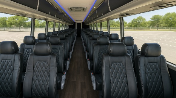 Interior of Charter Bus Company Laredo's 47 Passenger Charter Bus in Laredo