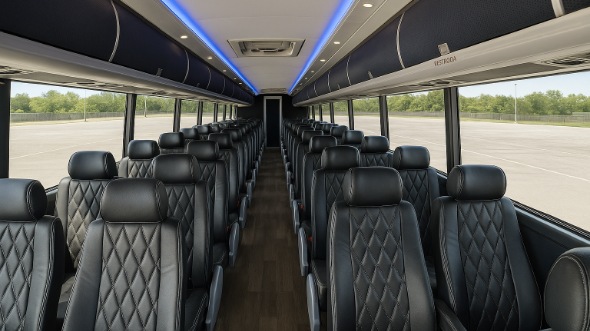 Interior of Charter Bus Company Laredo's 54 Passenger Charter Bus in Laredo