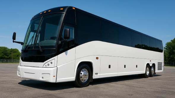 Exterior of Charter Bus Company Laredo's 54 Passenger Charter Bus in Laredo