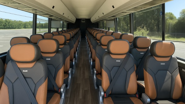 Interior of Charter Bus Company Laredo's 55 Passenger Charter Bus in Laredo